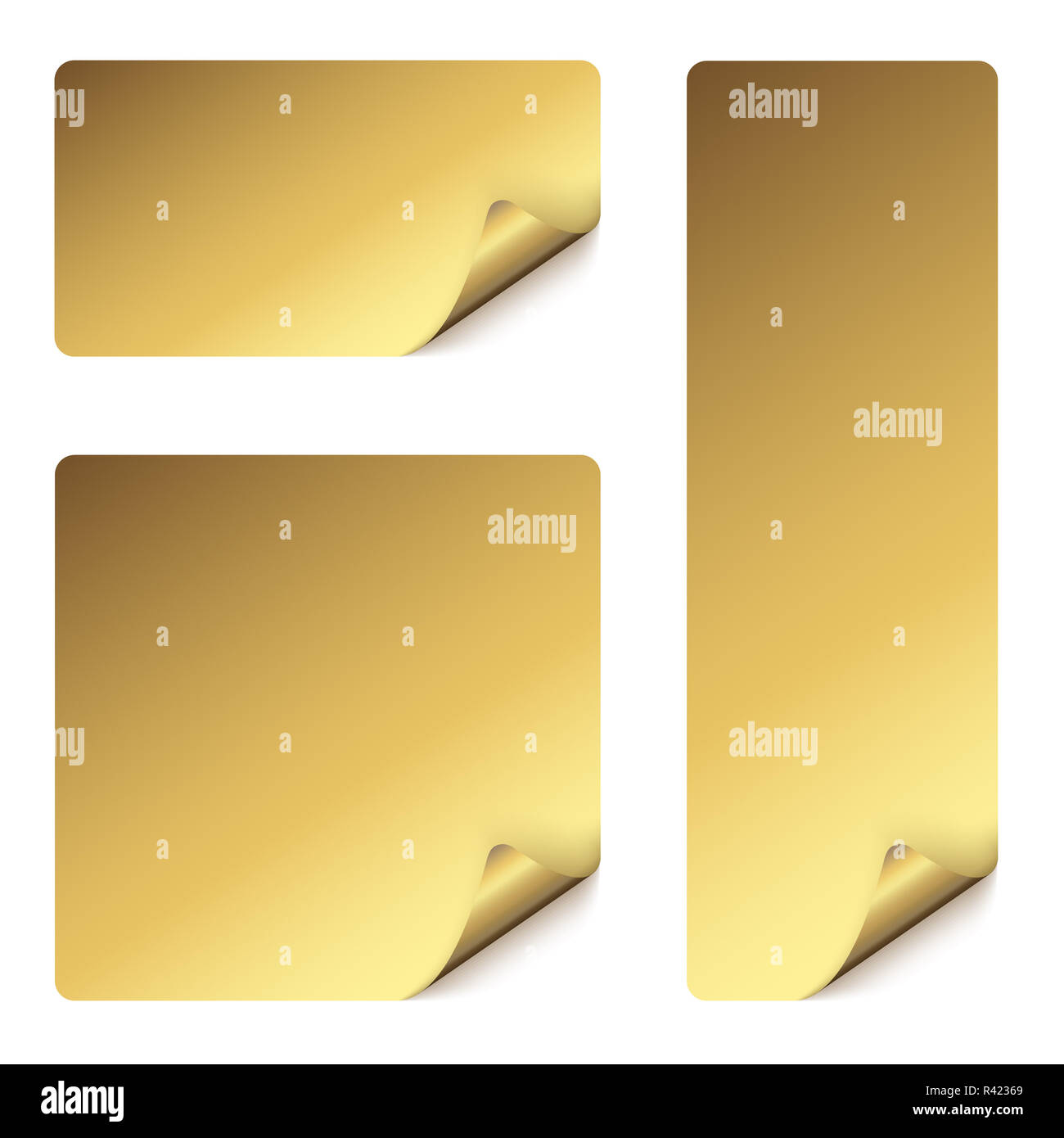 Sticker collection ribaltato corner Foto Stock