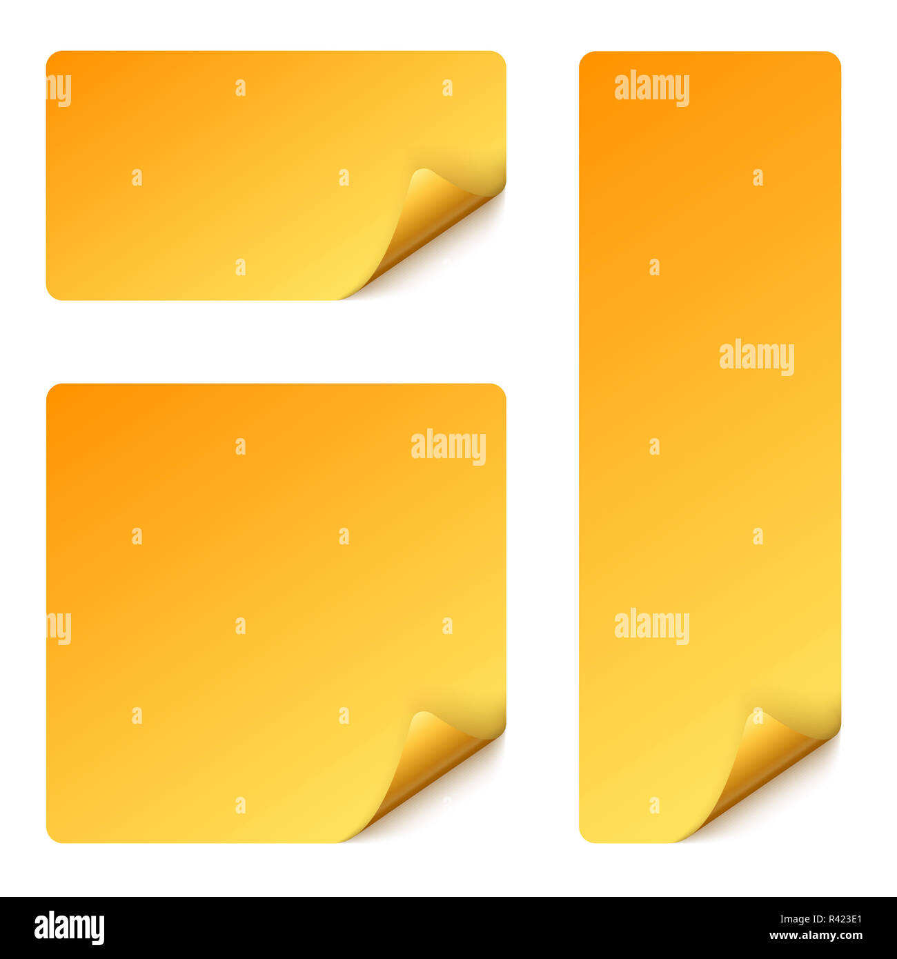 Sticker collection ribaltato corner Foto Stock