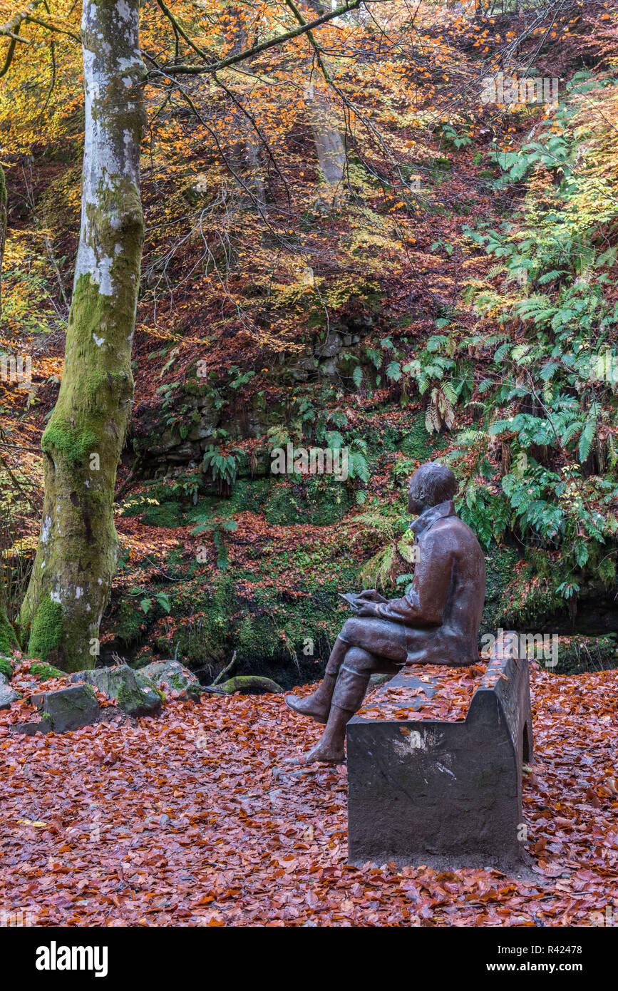 Robert Burns statua Aberfeldy Foto Stock