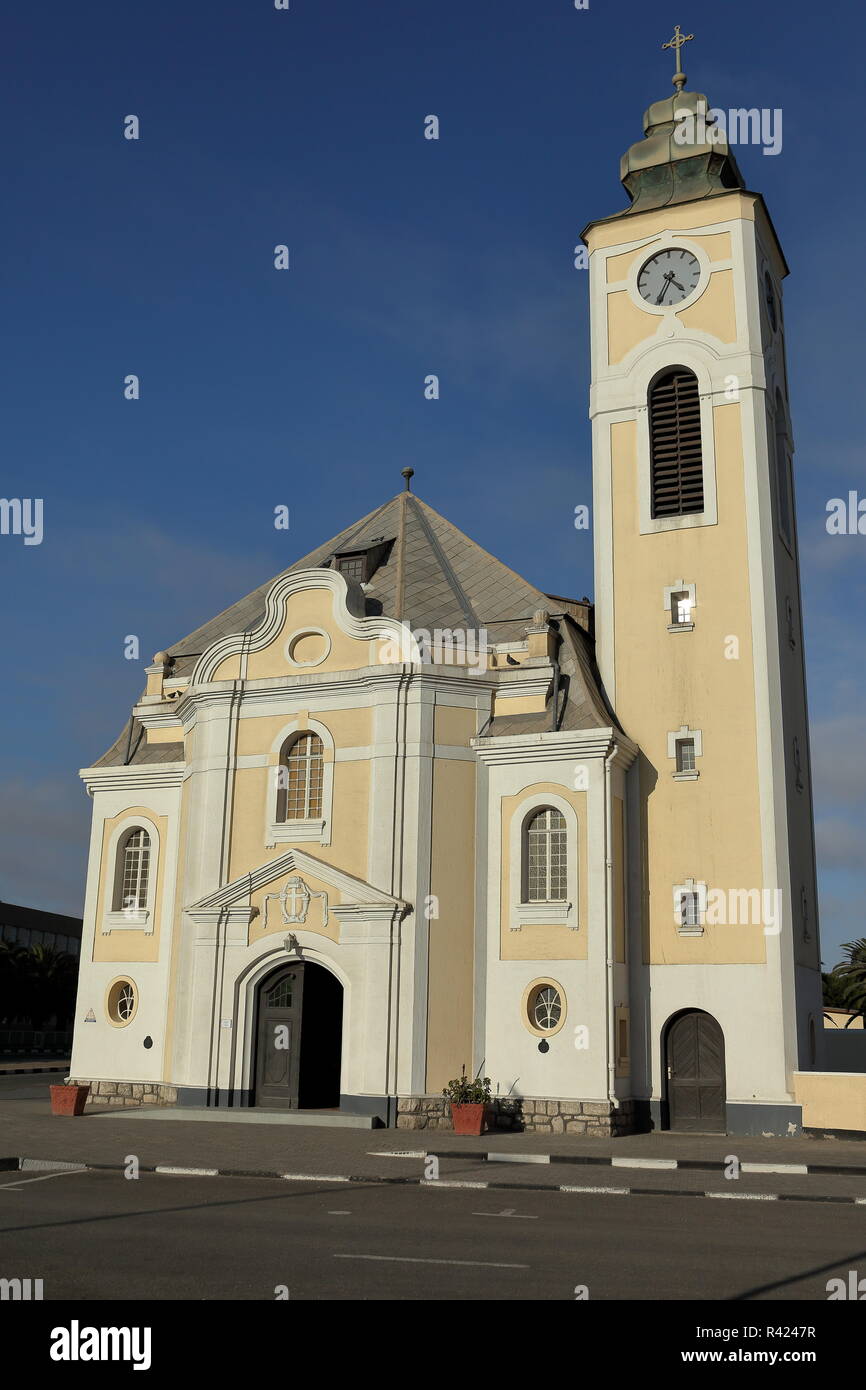 La vecchia chiesa di Swakopmund in Namibia Foto Stock