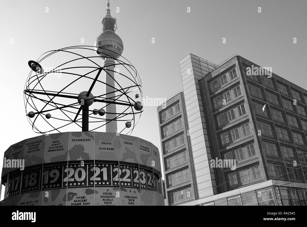 Berlin Alexanderplatz S / W Foto Stock