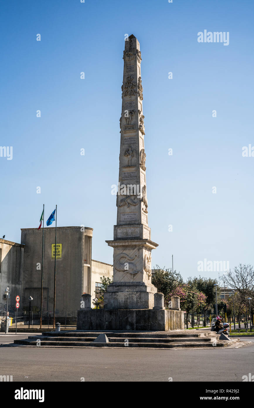 Obelisco, Lecce, Italia, Europa. Foto Stock