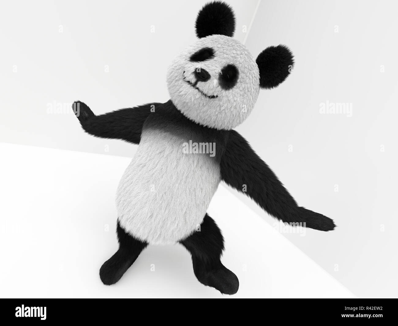 Panda 3d carattere con peli Foto Stock