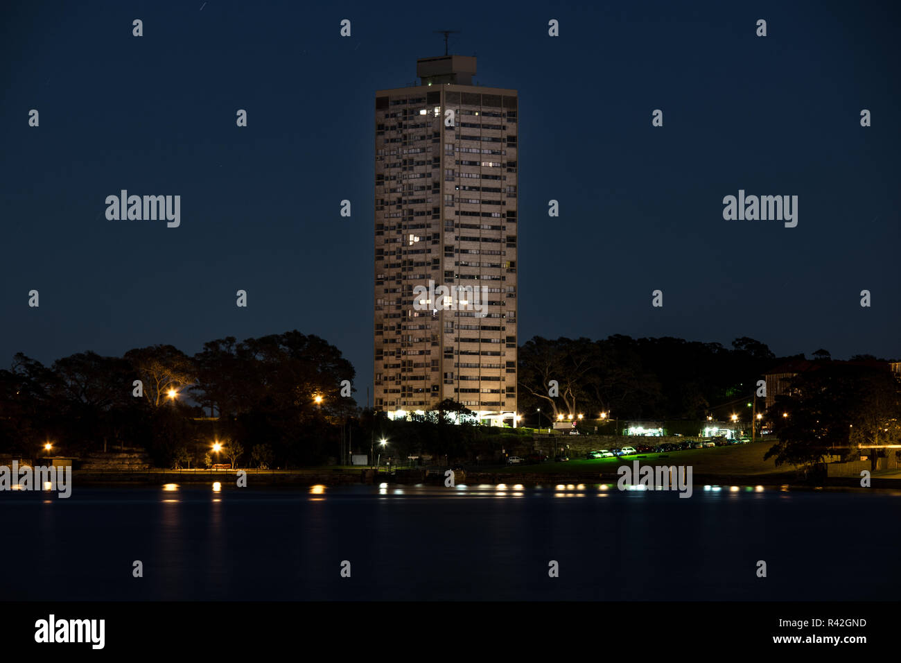 Harry Seidler del punto di Blues torre sul Porto di Sydney Foto Stock