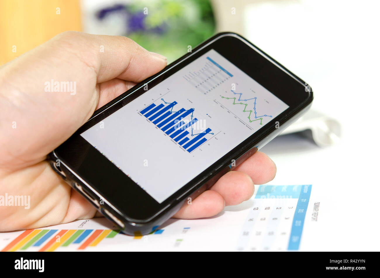 Smartphone grafici Foto Stock