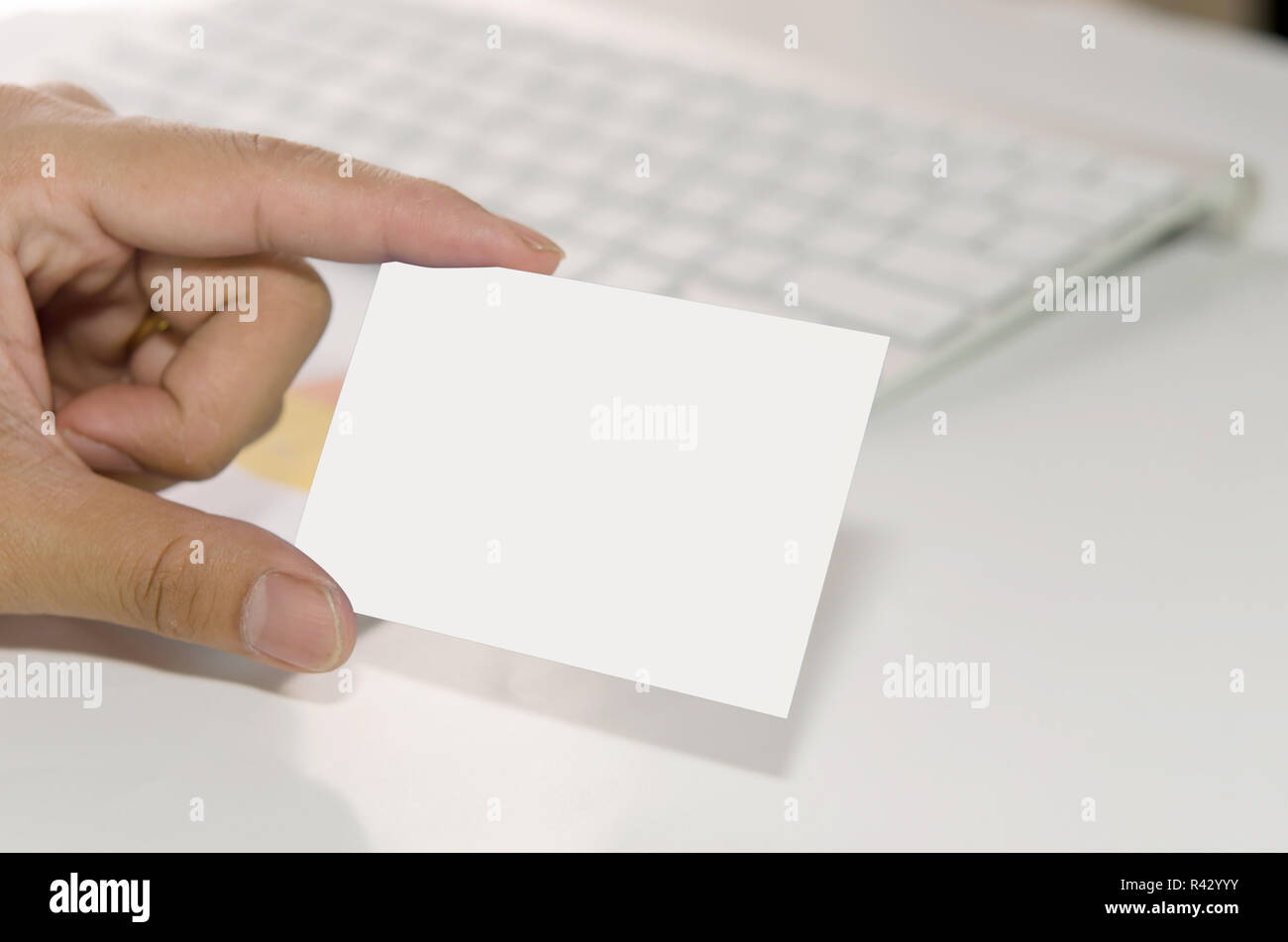 Business card mano Foto Stock