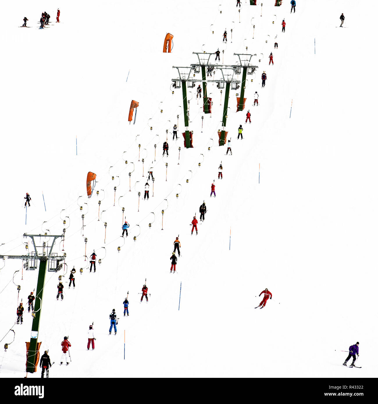 Impianti di risalita, Sestriere, provincia di Torino, Piemonte, Italia Foto Stock