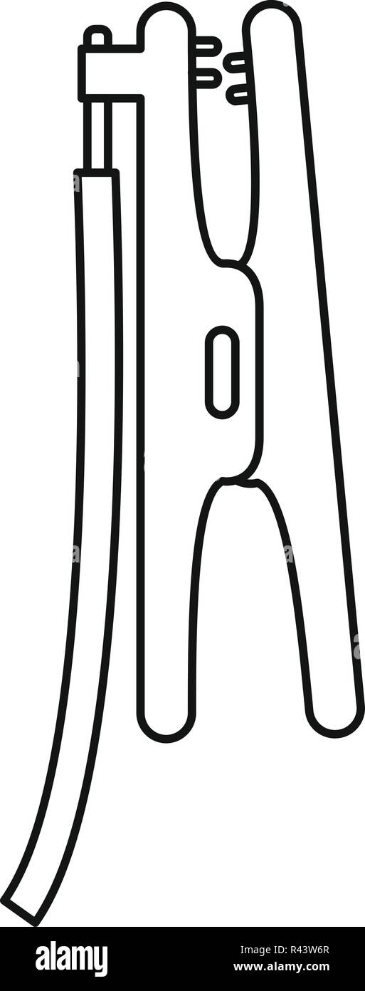 Morsetto per saldatura e la relativa icona. Schema Illustrativo del morsetto per saldatura icona vettoriali per il web design isolato su sfondo bianco Illustrazione Vettoriale