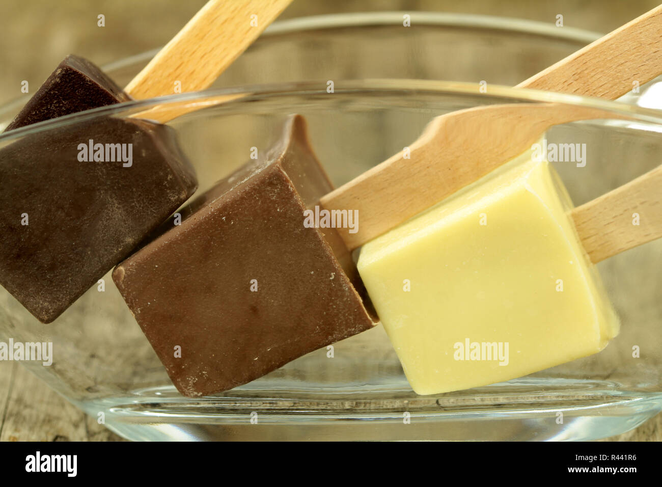 La bevanda al cioccolato per lecca-lecca Foto Stock