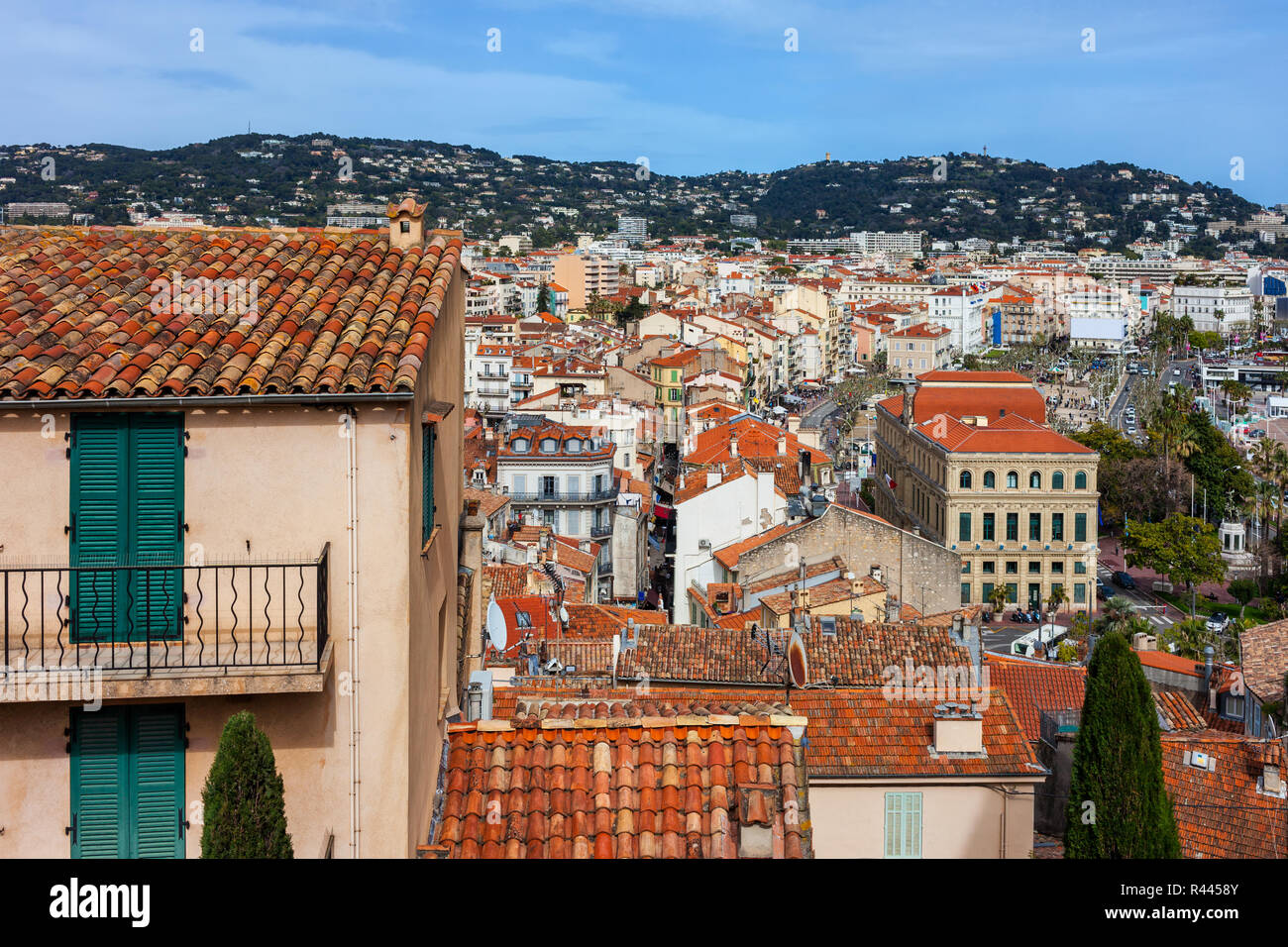 Città di Cannes in Francia Riviera francese cityscape. Foto Stock