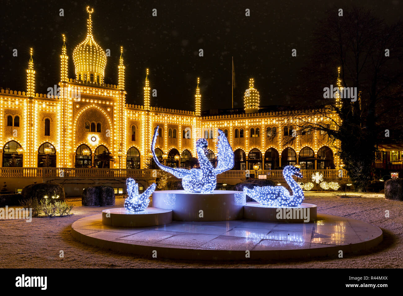 Giardini di Tivoli a Natale, Copenhagen, Danimarca Foto Stock