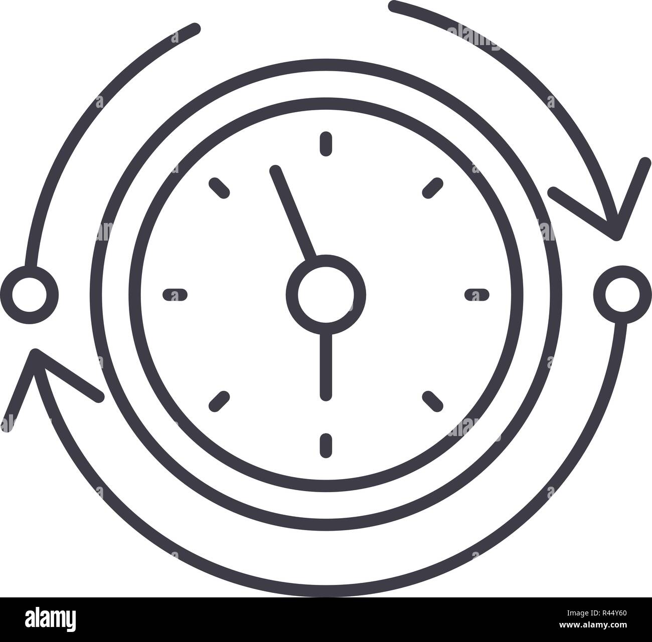 Riserva temporanea icona linea concept. Riserva temporanea vettore illustrazione lineare, simbolo segno Illustrazione Vettoriale