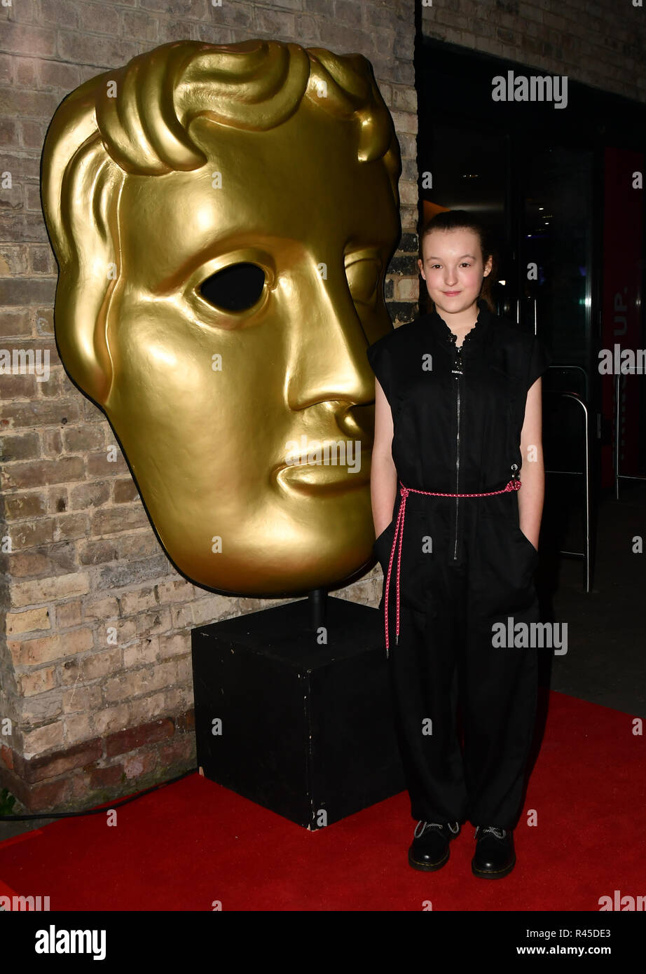 Bella Ramsey arrivers presso il BAFTA bambini's Awards 2018 at Roundhouse il 25 novembre 2018, Londra, Regno Unito. Foto Stock