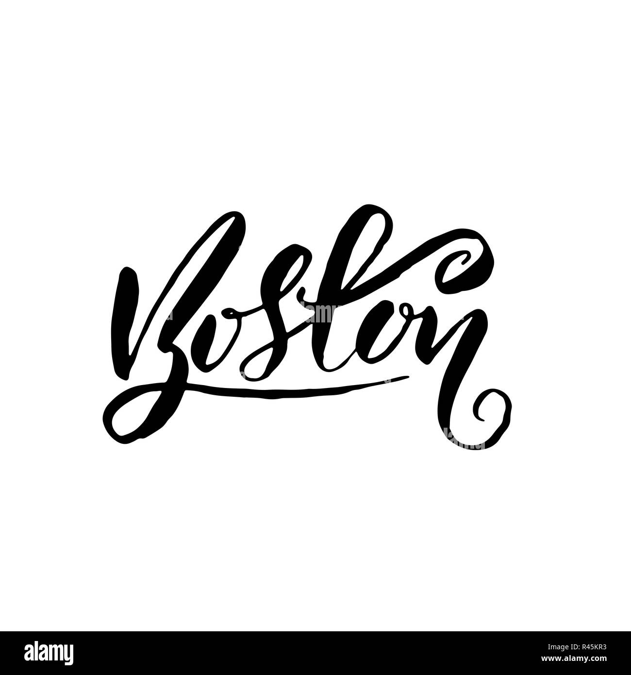 Boston, Stati Uniti d'America. Tipografia pennello asciutto lettering design. Disegnato a mano poster di calligrafia. Illustrazione Vettoriale. Illustrazione Vettoriale