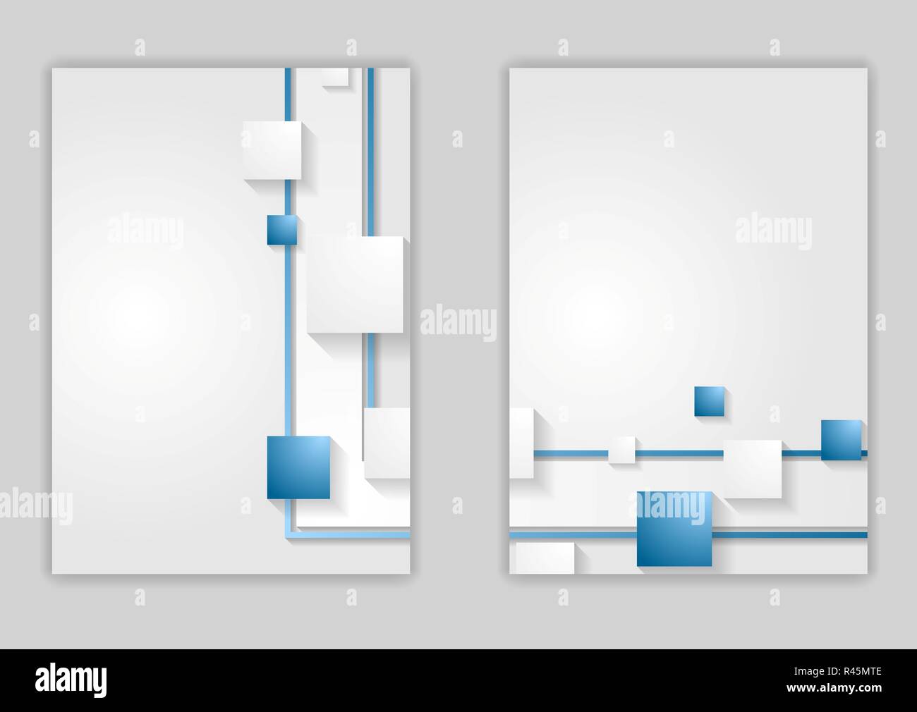 Abstract blue tech corporate flyer design Foto Stock
