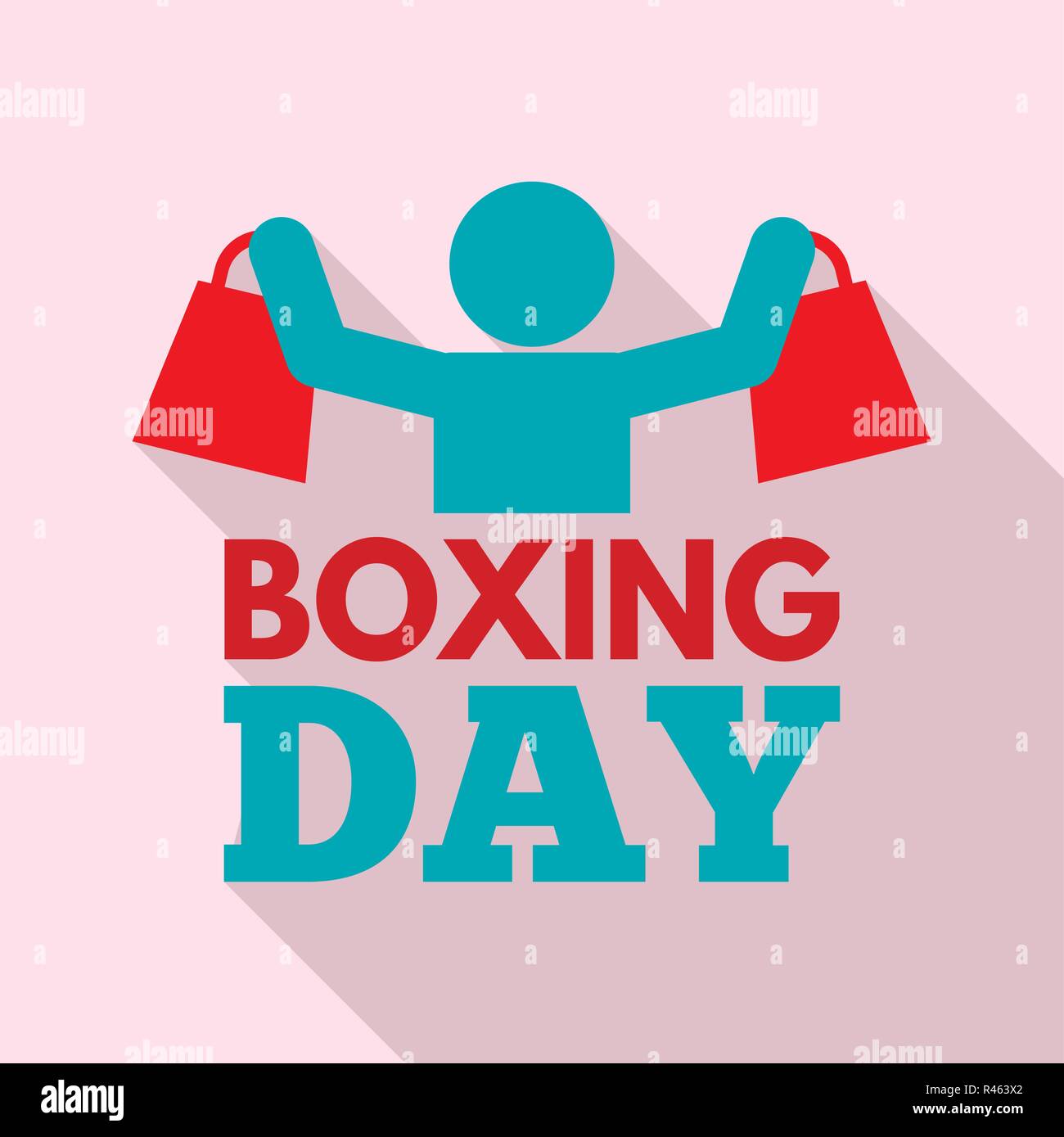 Shopping boxing day set logo. Set piatto di shopping boxing day logo vettoriali per il web design Illustrazione Vettoriale