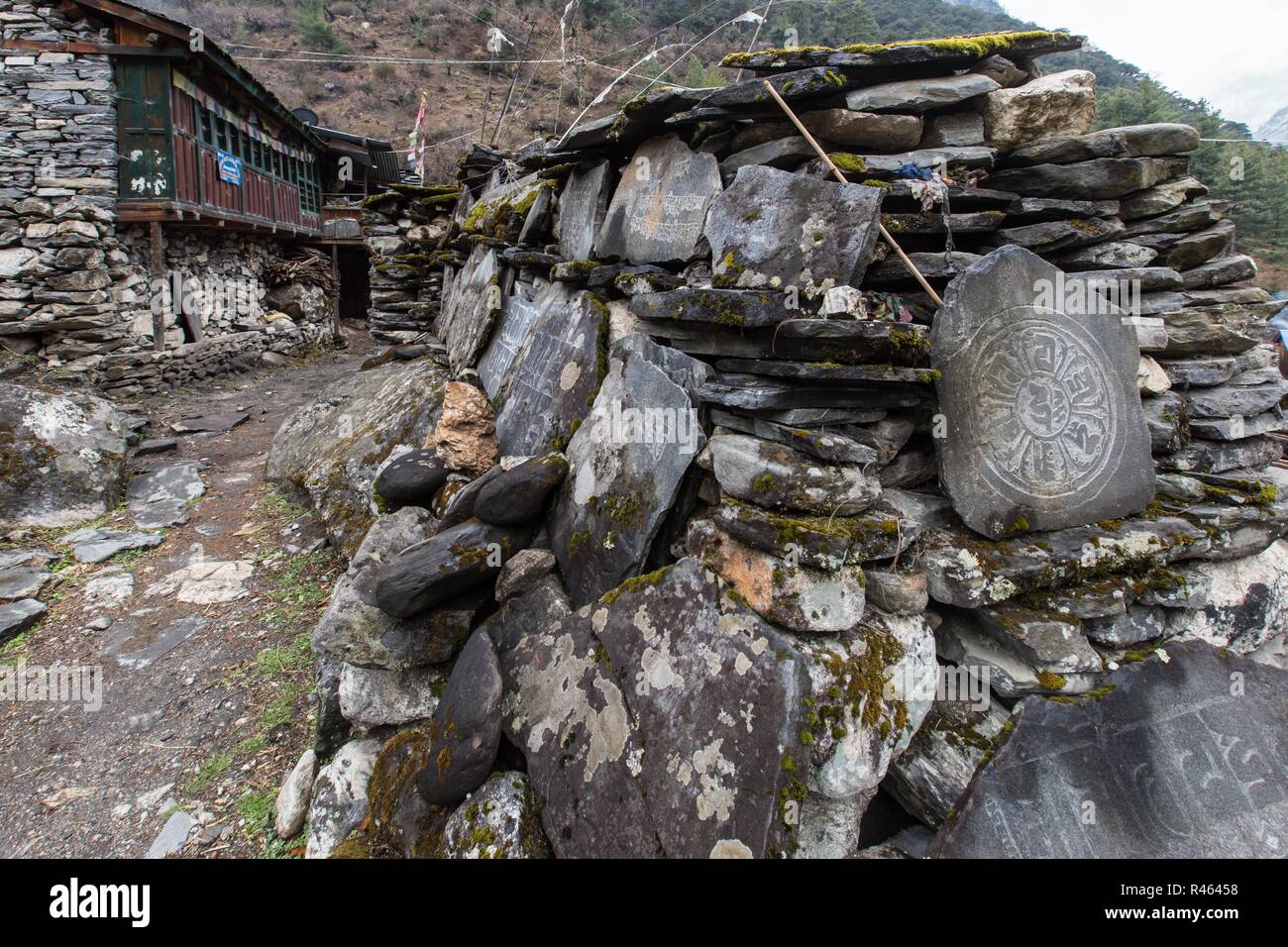Mani da parete, Nepal Foto Stock