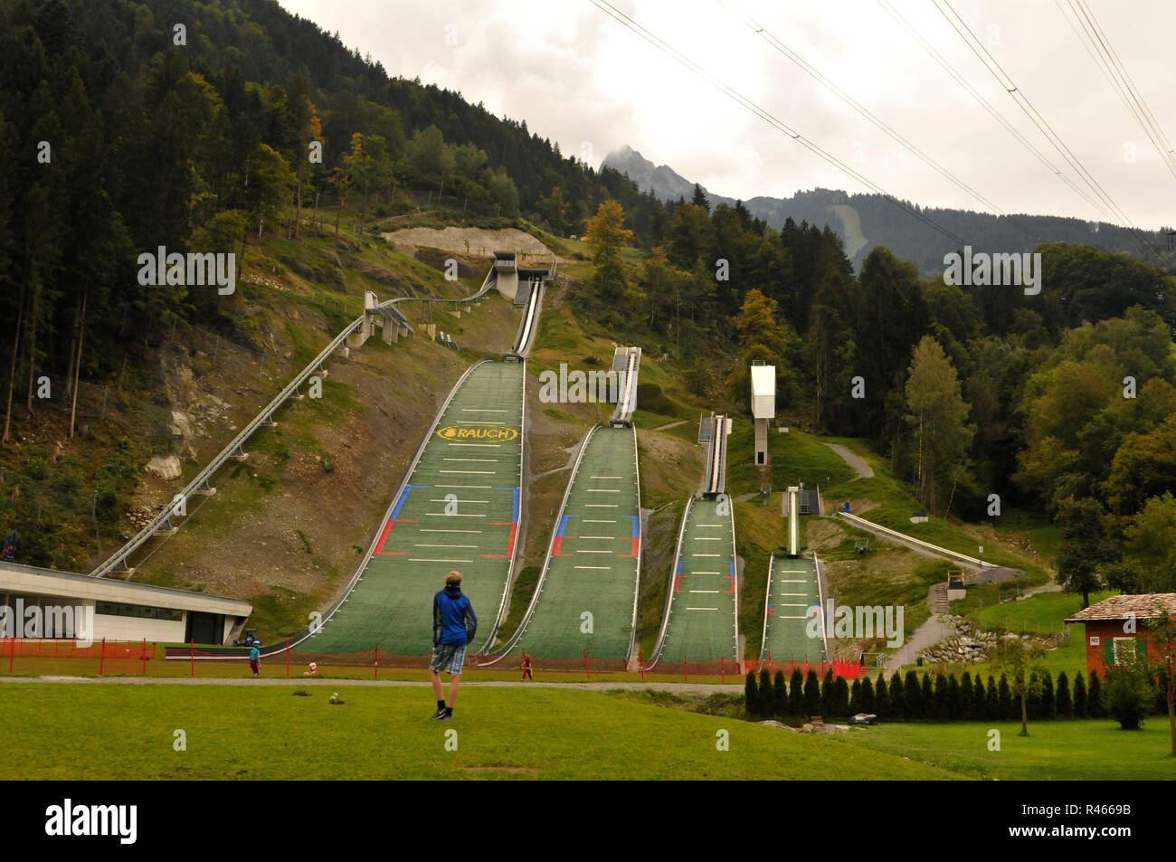 Austria: quattro ski-salta in Schruns, Montafon in estate Foto Stock
