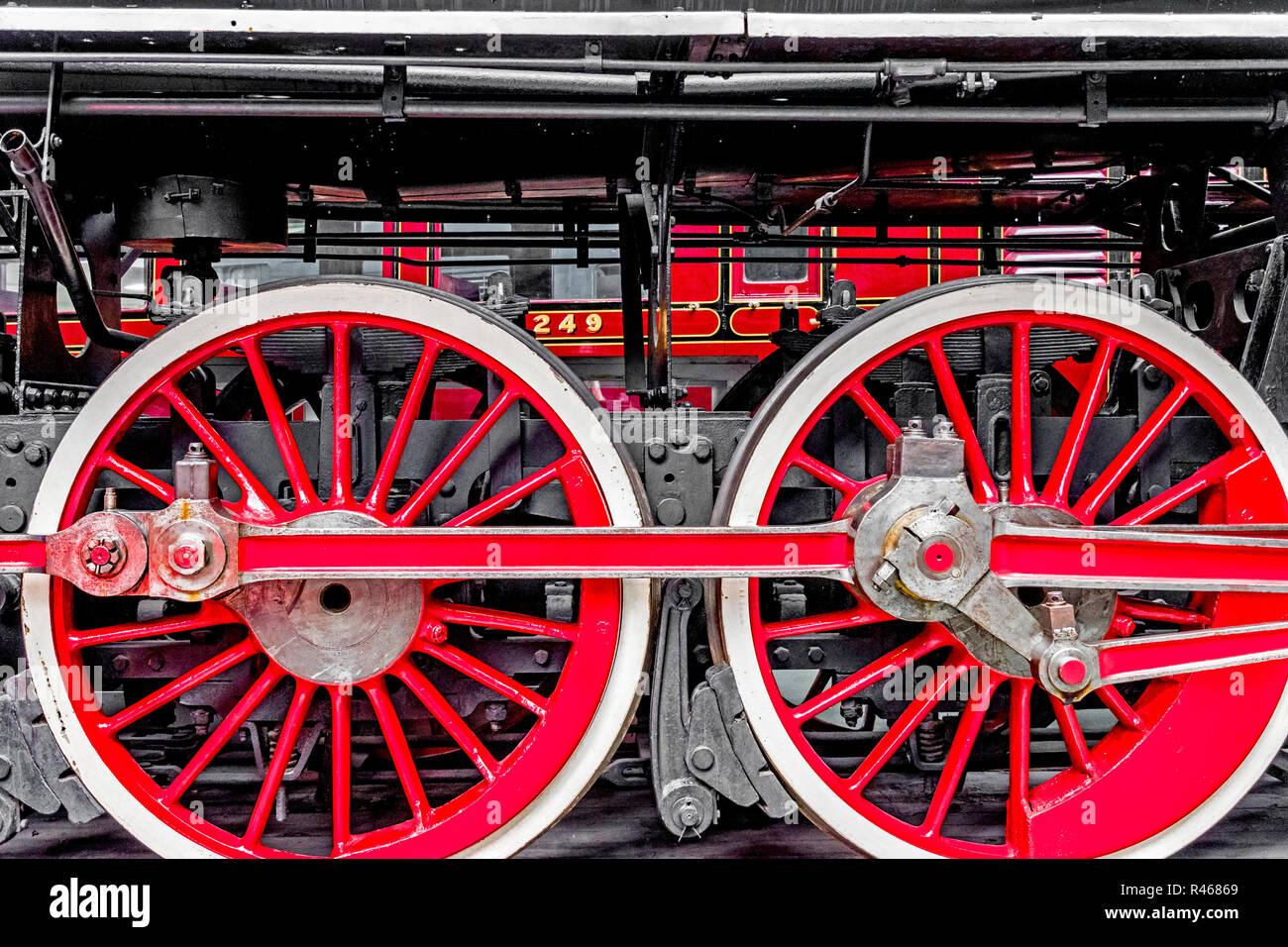 Ruote di un locomotore Räder einer Lok Foto Stock