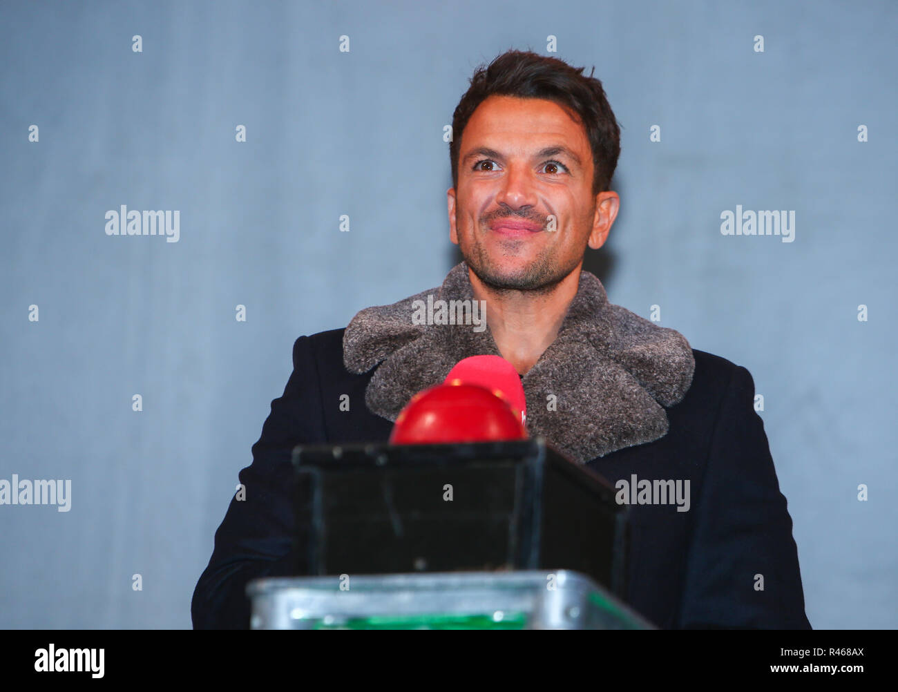 Peter Andre si trasforma in Gran Bretagna il primo Natale Luci di uscita di Springfields Shopping Festival & Giardini in Spalding dotate di: Peter Andre dove: Spalding, Regno Unito quando: 25 Ott 2018 Credit: John Rainford/WENN Foto Stock