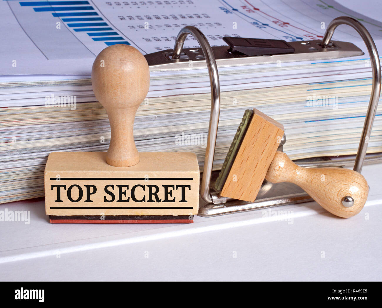 Top Secret - timbro di gomma in ufficio Foto Stock