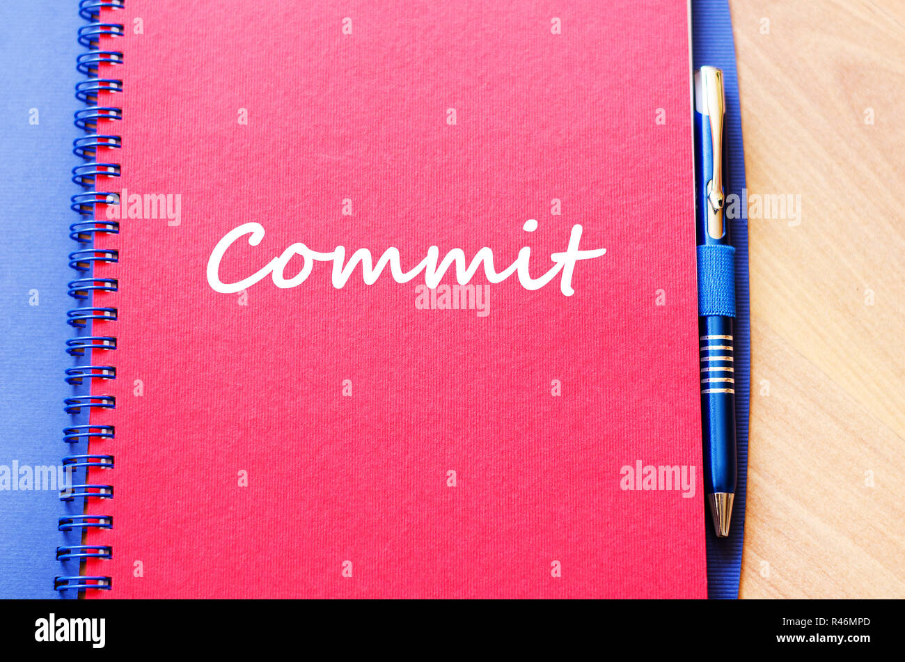 Commit di scrivere su notebook Foto Stock