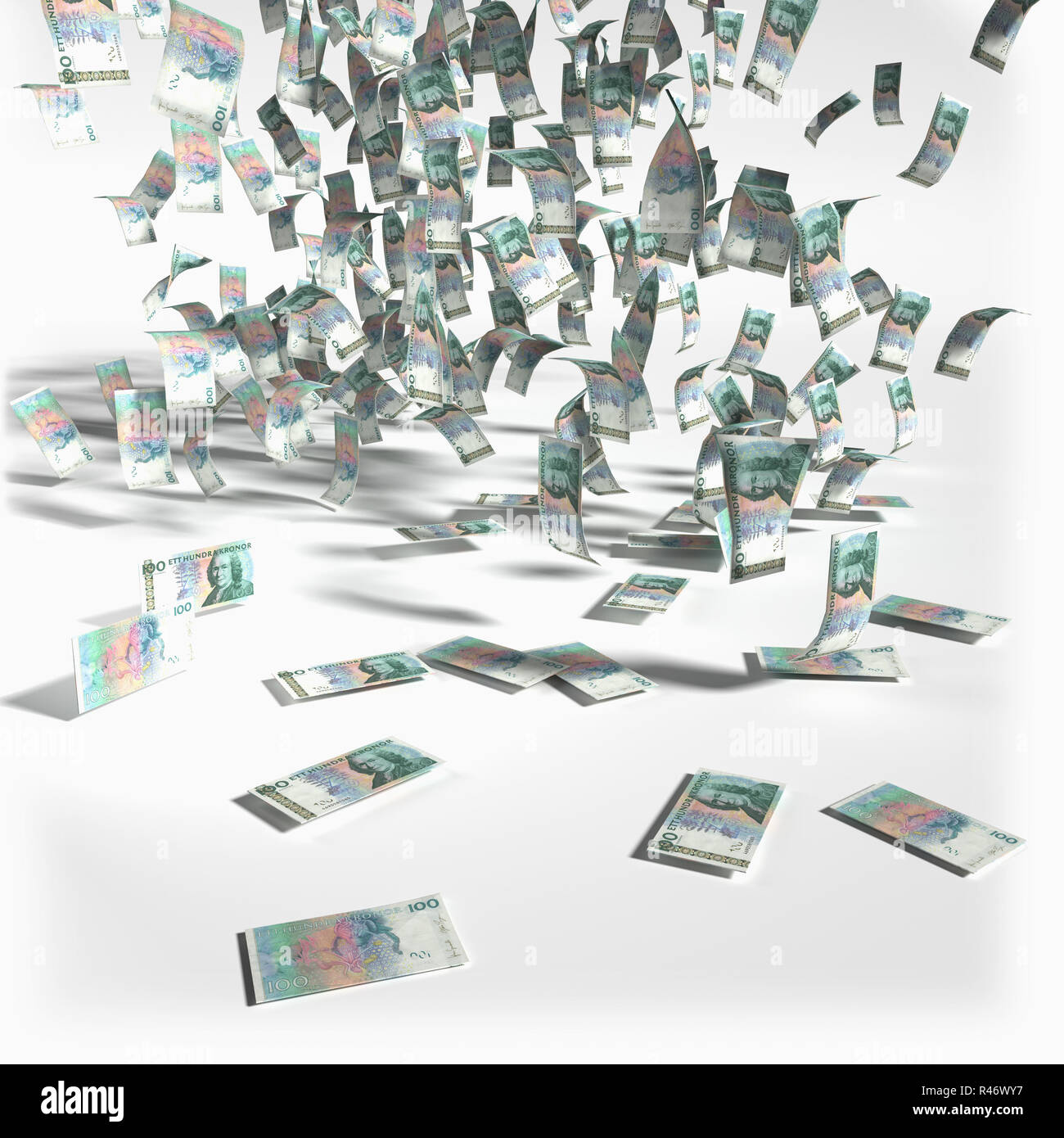 Il denaro da 100 corone svedesi note Foto Stock