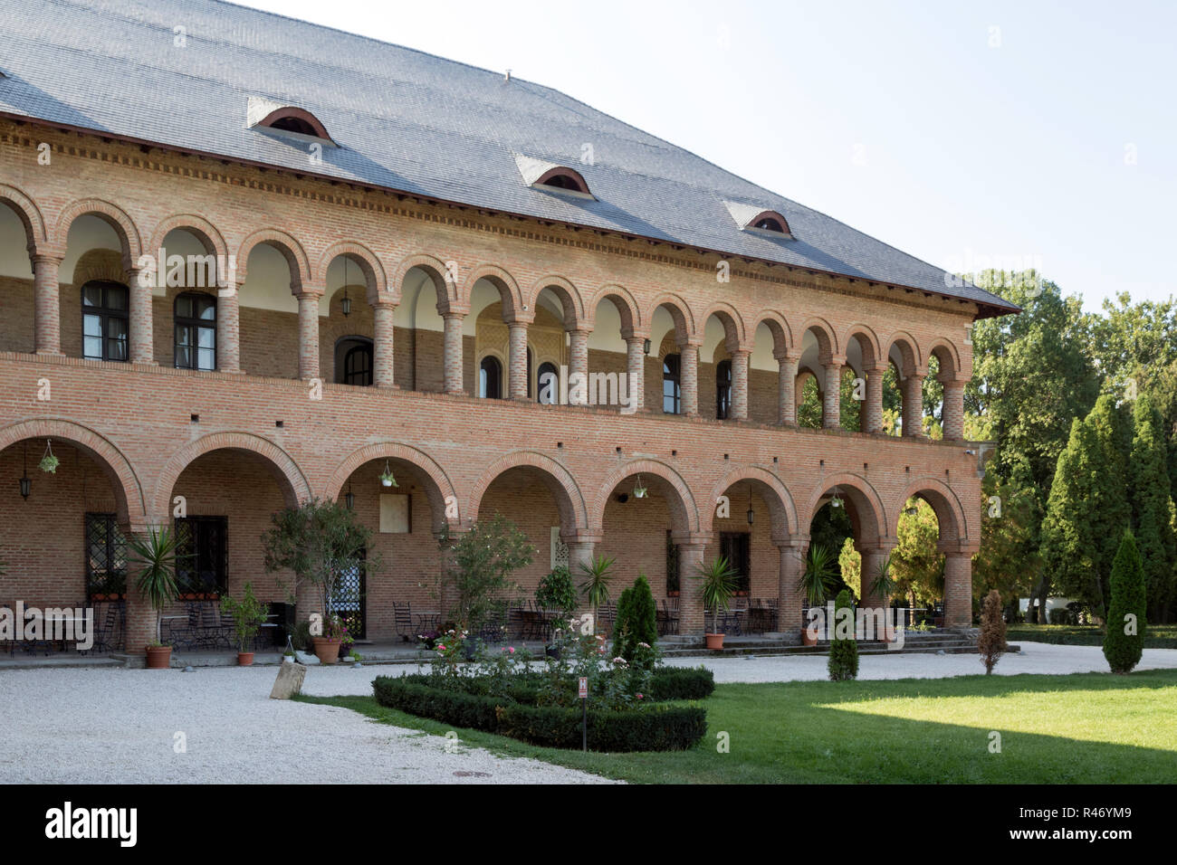 Parte del Palazzo Mogosoaia sulla periferia di Bucarest nel sud della Romania Foto Stock