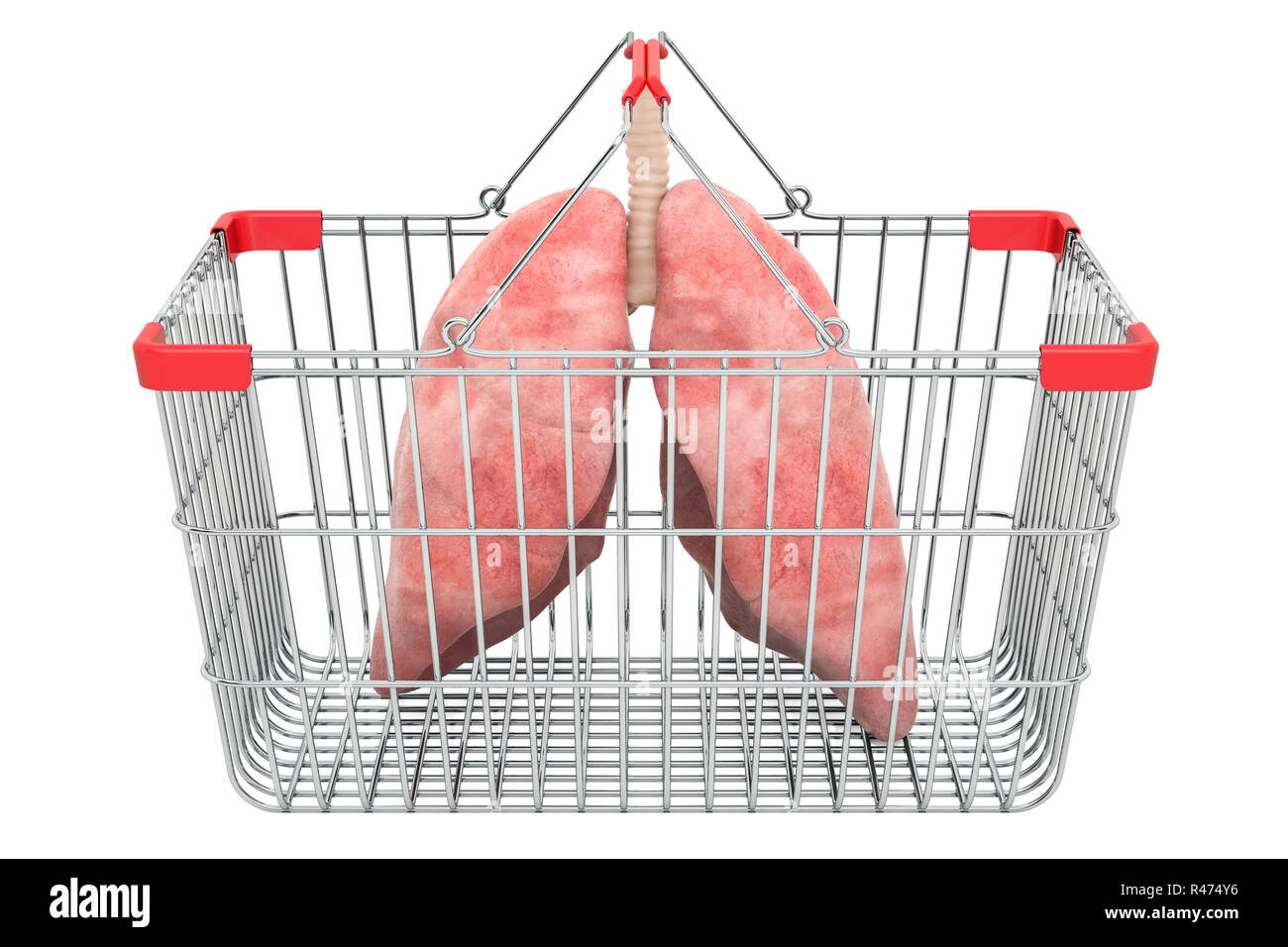 Polmoni nel carrello, rendering 3D isolati su sfondo bianco Foto Stock