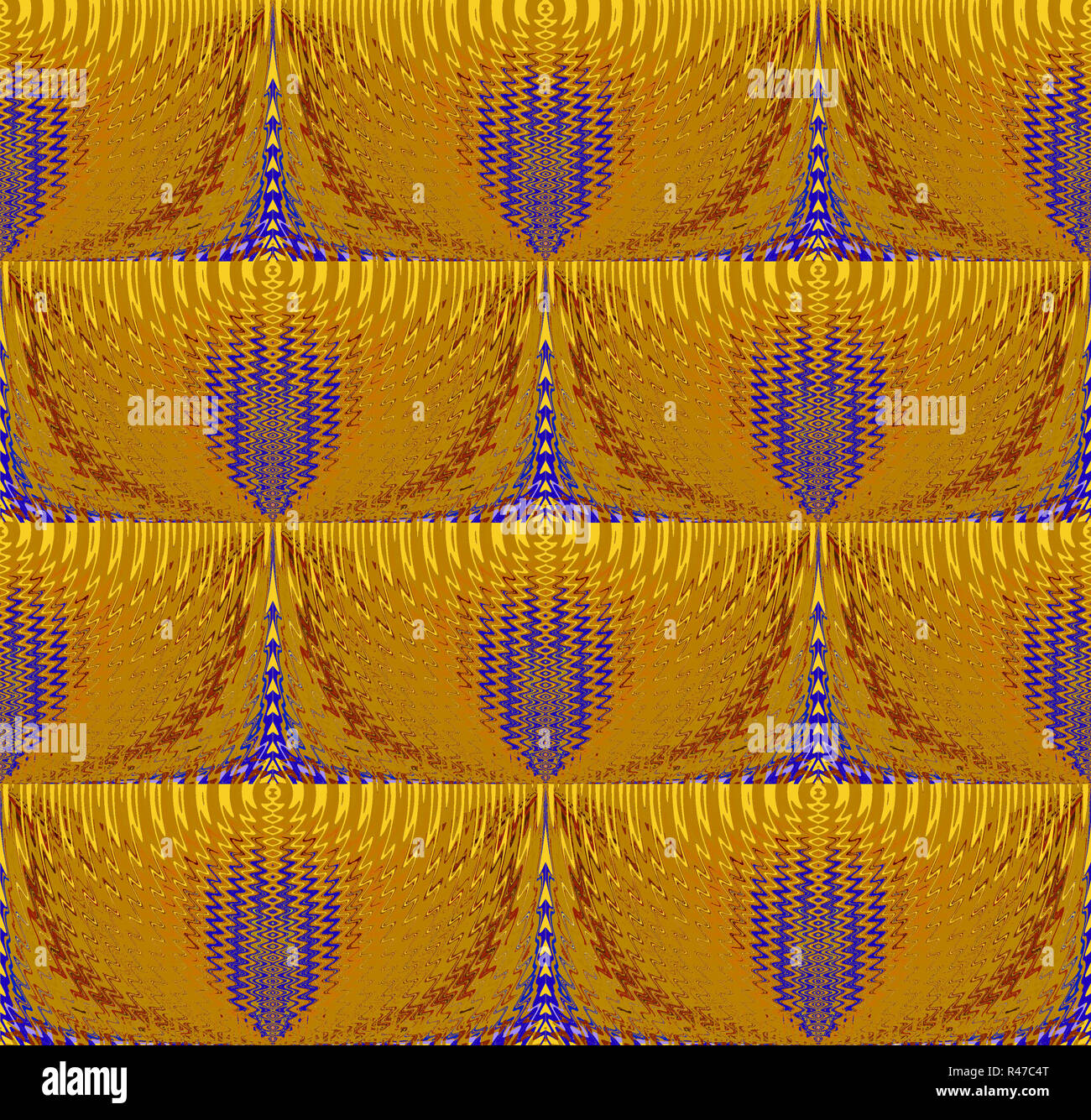 Abstract sfondo geometrico, seamless pattern a semicerchio sfalsate in retromarcia con viola, marrone e elementi d'oro, lusso e lucido vetro cristallo Foto Stock