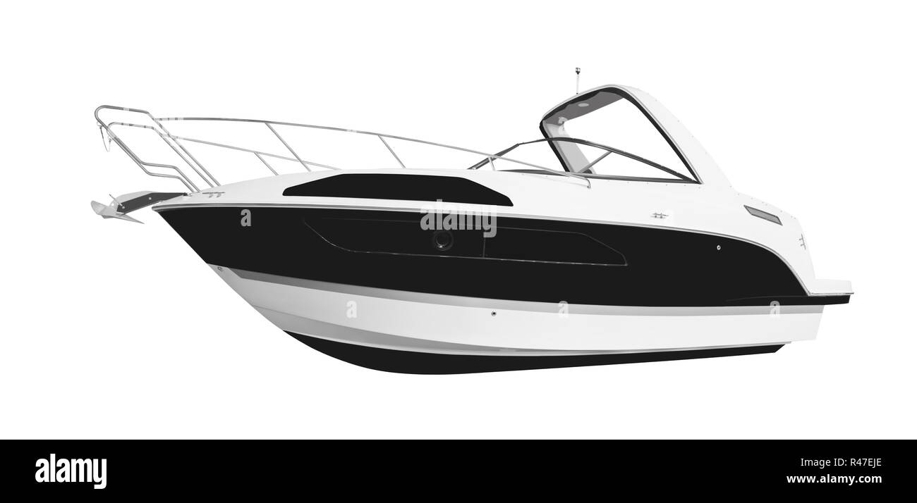 L'immagine di un passeggero con una barca a motore Foto Stock