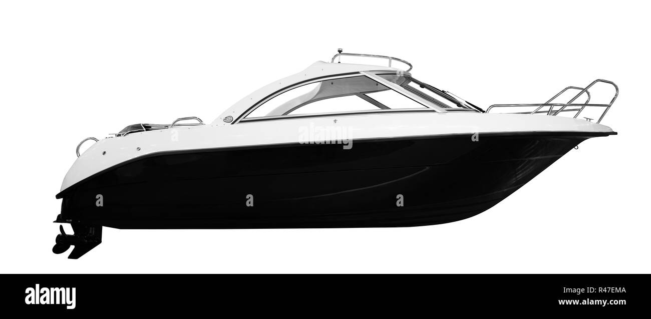 L'immagine di un passeggero con una barca a motore Foto Stock