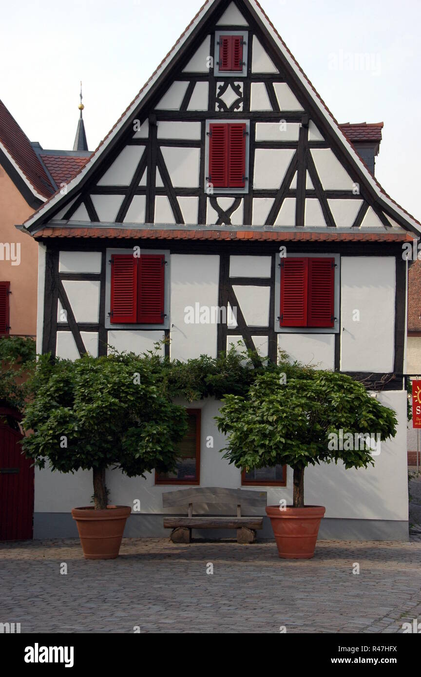 In stile tudor house in Speyer Foto Stock