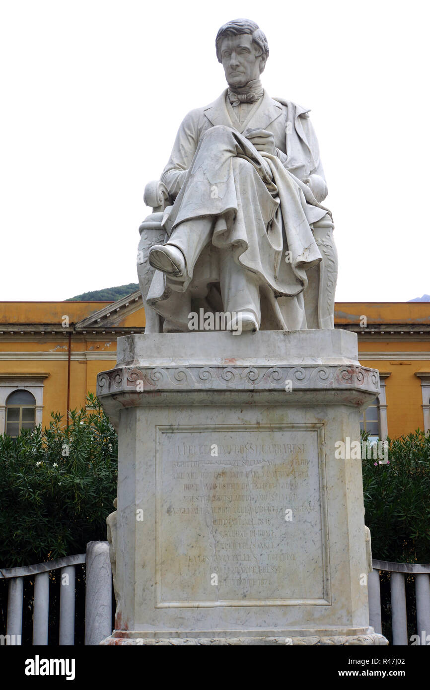 Pellegrino Rossi carraresi monumento in piazza Antonio Gramsci Foto Stock