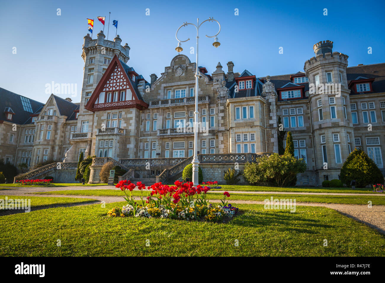 Bel palazzo della magdalena a Santander, Spagna Foto Stock