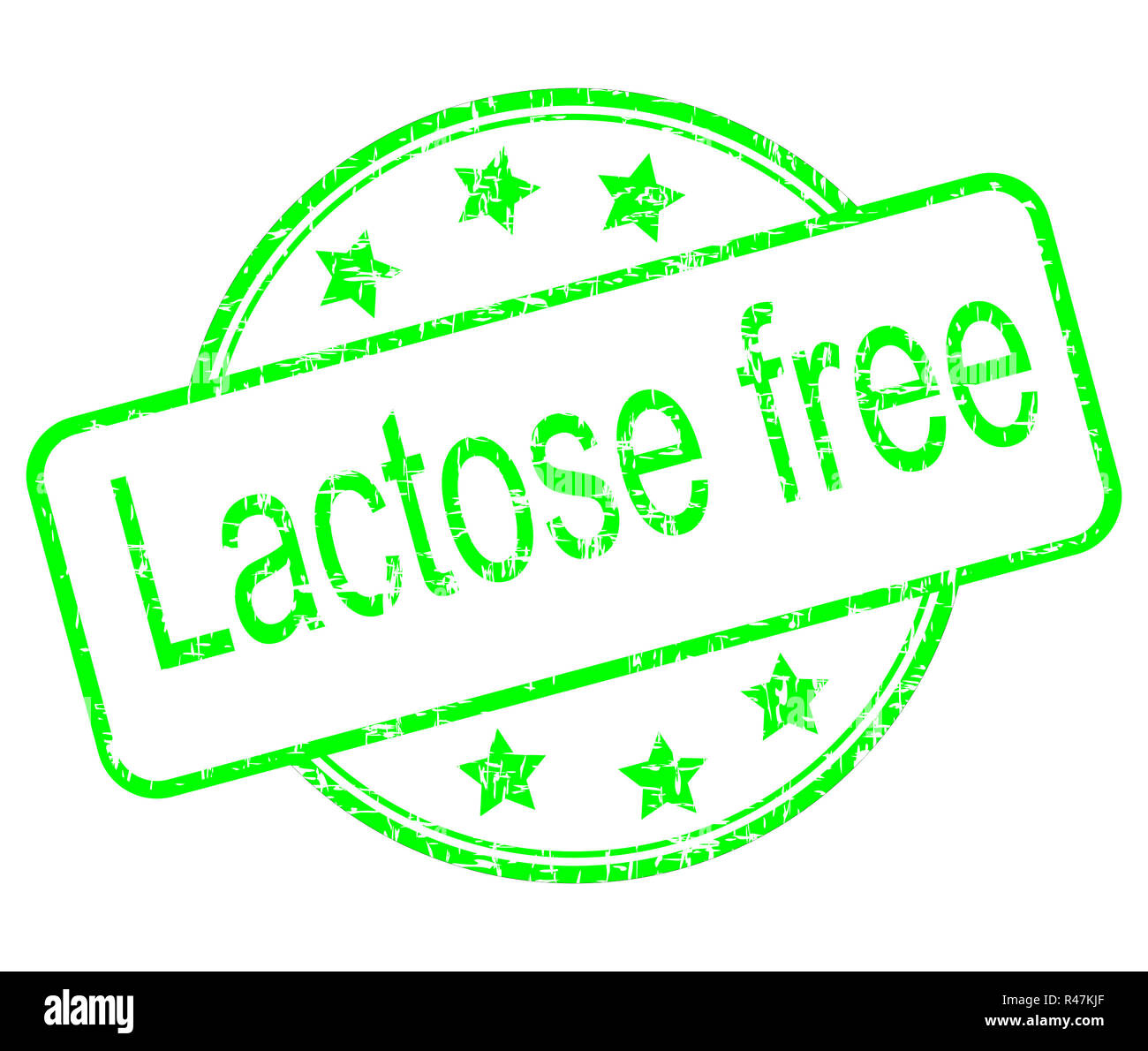 Senza lattosio timbro di gomma Foto Stock
