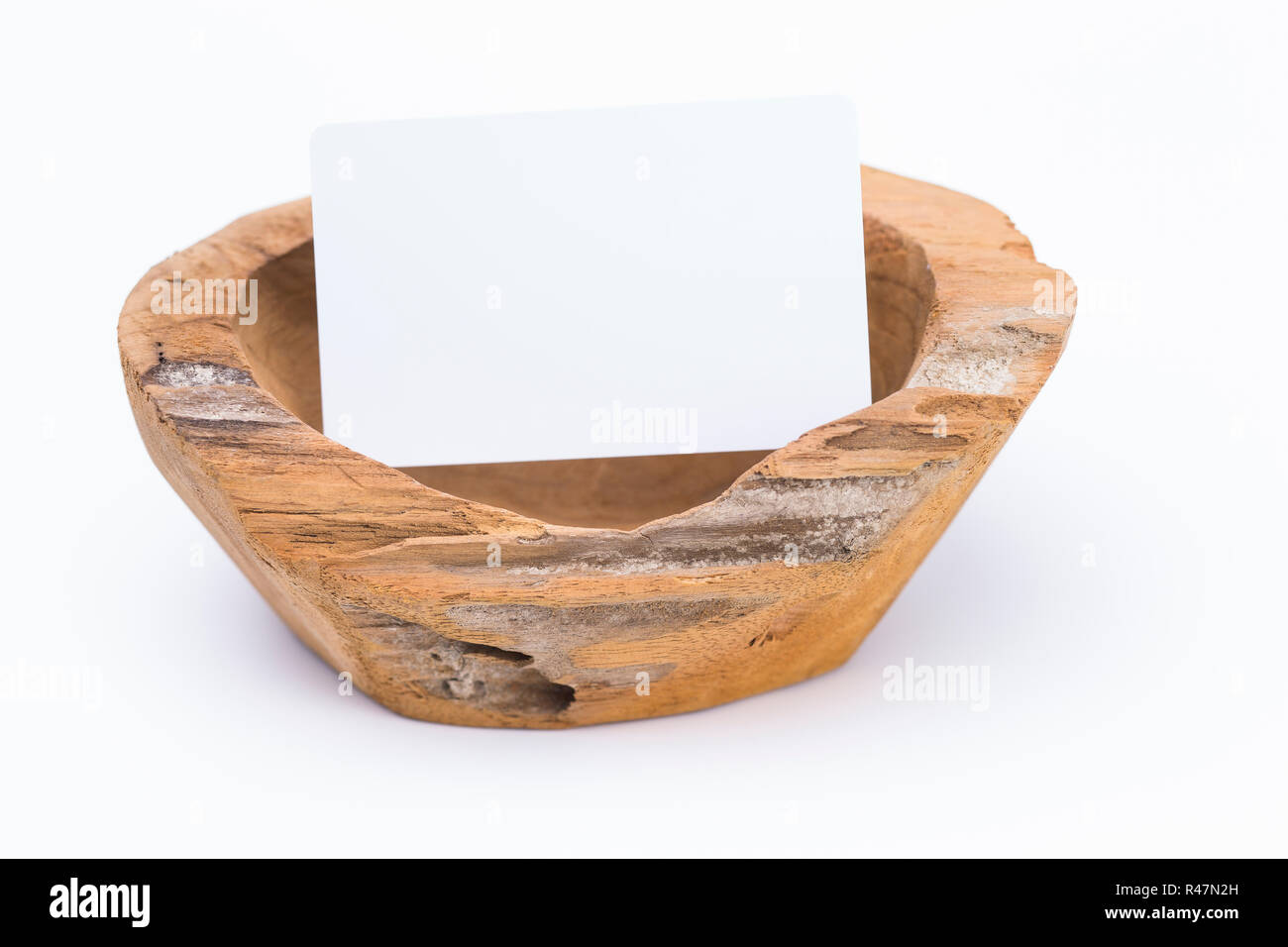 Ciotola di legno con mappa Foto Stock