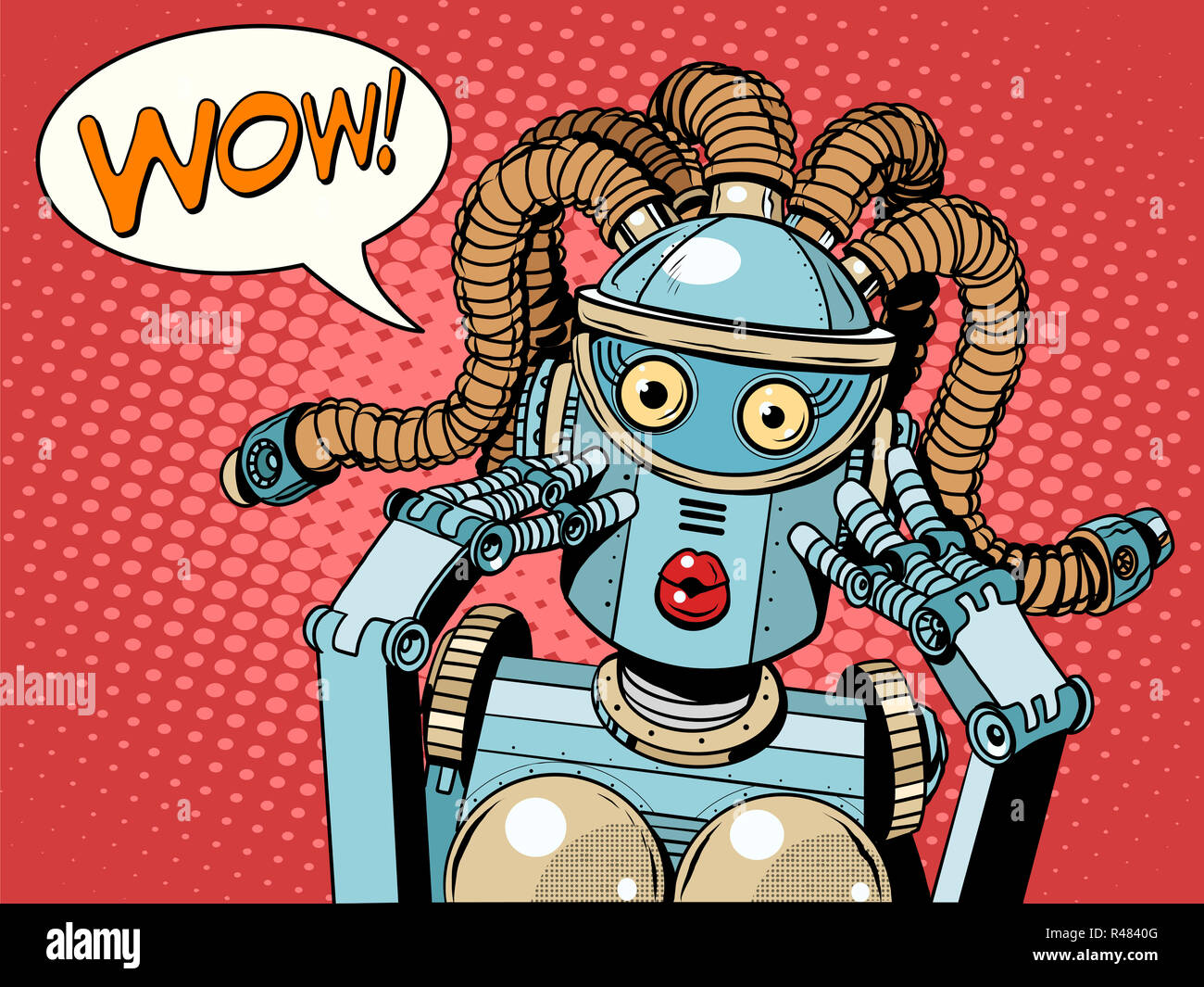 Wow bella donna robot Foto Stock