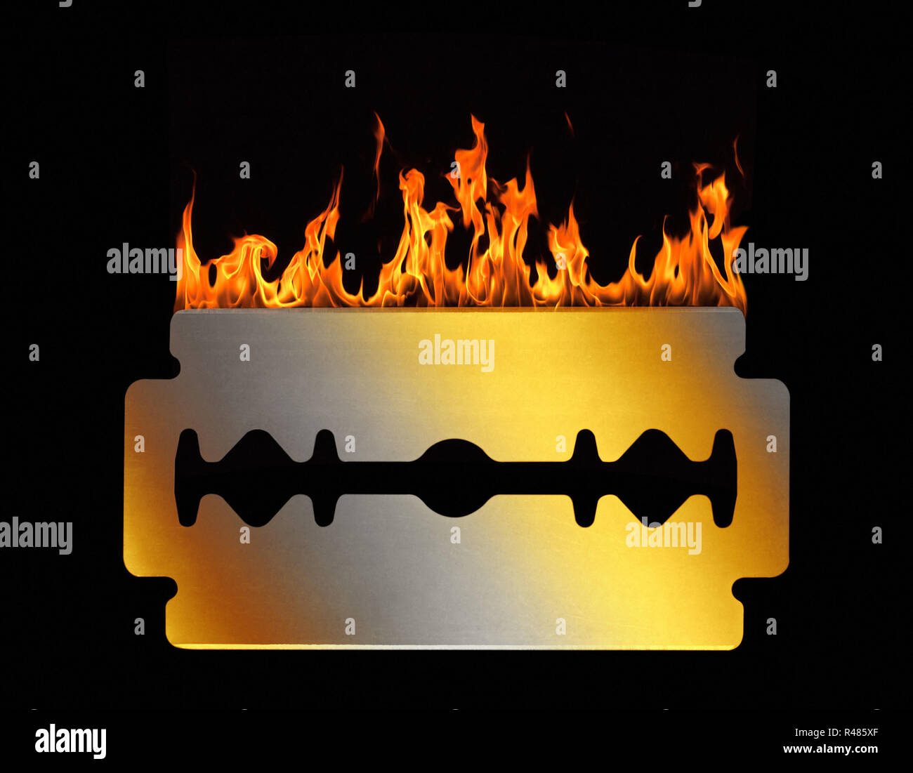 Hot razorblade Foto Stock