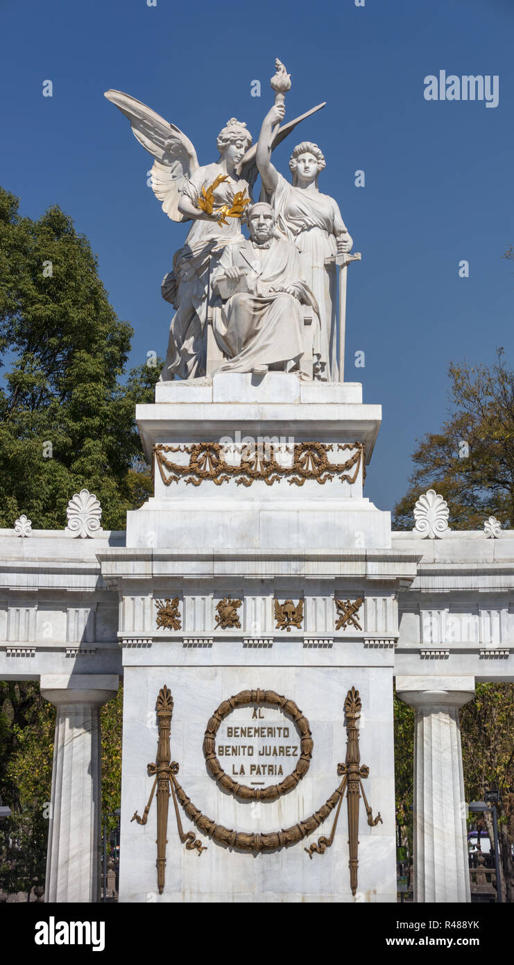 Statua di Benito Juarez Foto Stock