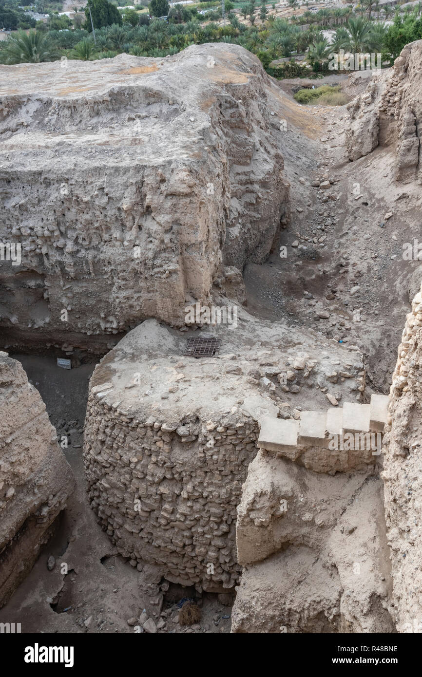 Considerato uno dei più antichi reperti archeologici in tutto il mondo possiamo vedere una torre neolitica di nove metri 8000 BC sito archeologico di Tell es Sultan. Wes Foto Stock