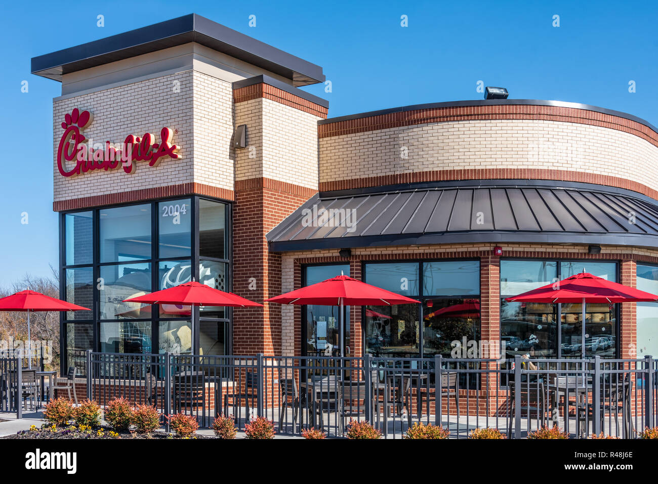 Il business leader Chick-fil-A, noto per la sua qualità quick-service cibo, i valori cristiani e un eccezionale servizio clienti. (USA) Foto Stock