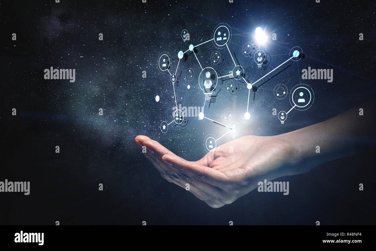 Connessione wireless concept futuristico Foto Stock