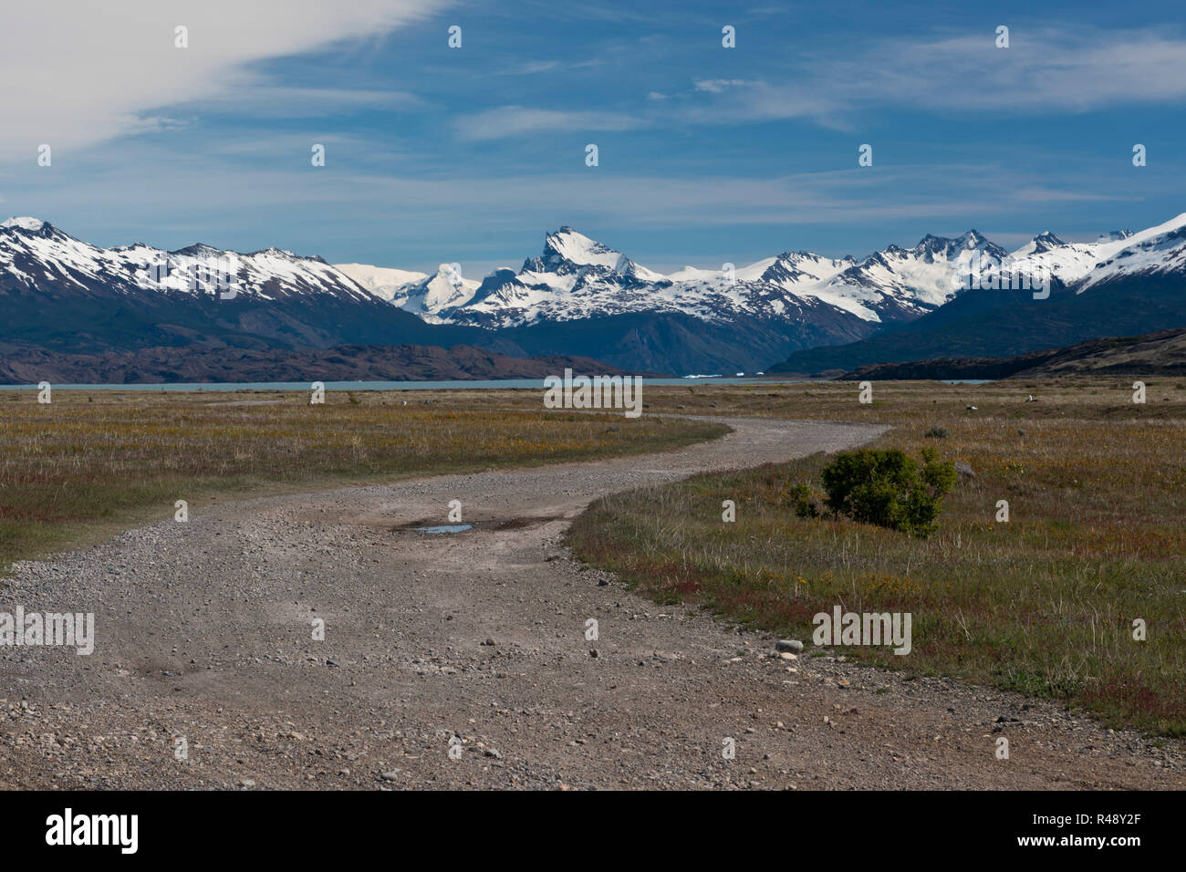 Strada sterrata di Estancia Cristina nel parco nazionale Los Glaciares Foto Stock