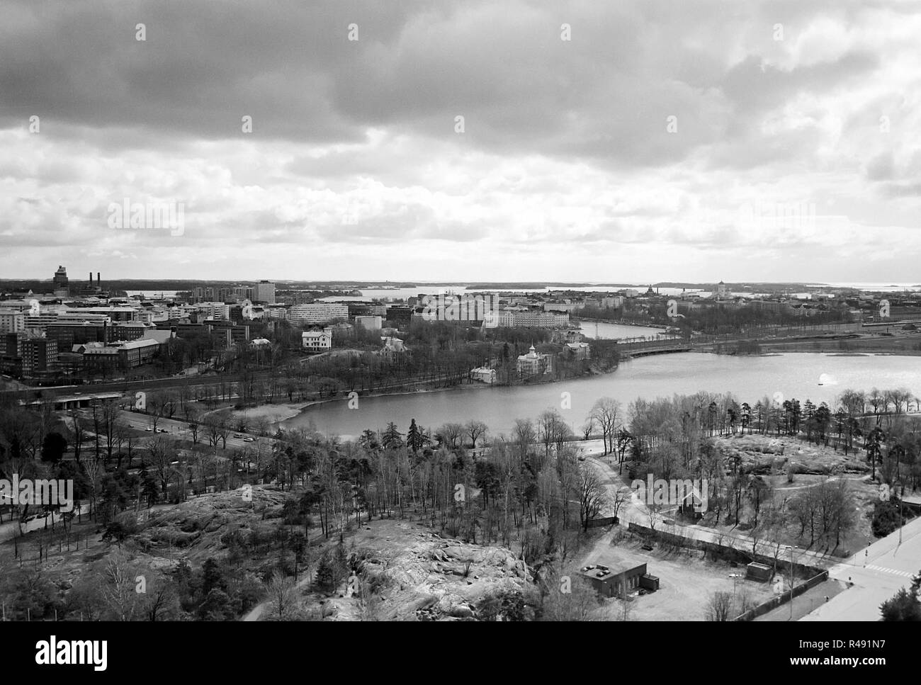 Vista aerea di Helsinki Foto Stock