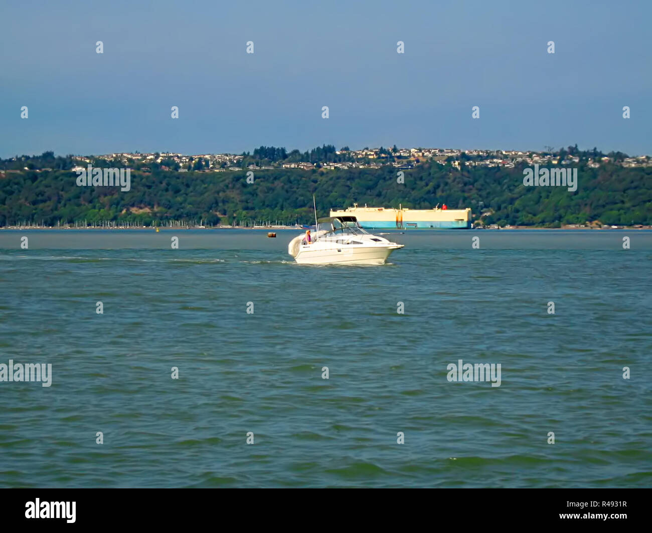 Il motoscafo e nave Container Foto Stock