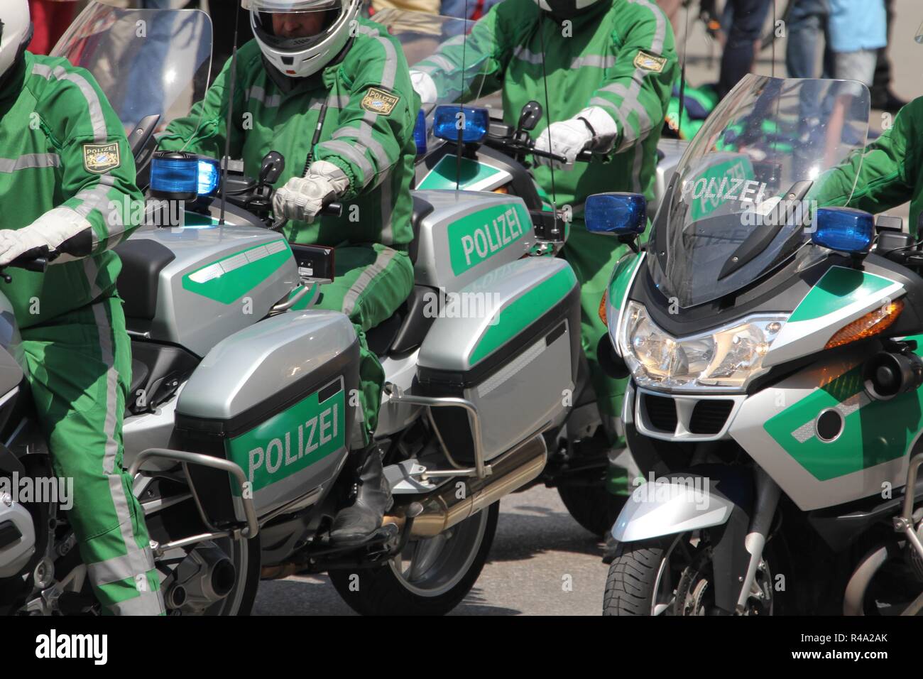 La polizia di motocicli Foto Stock