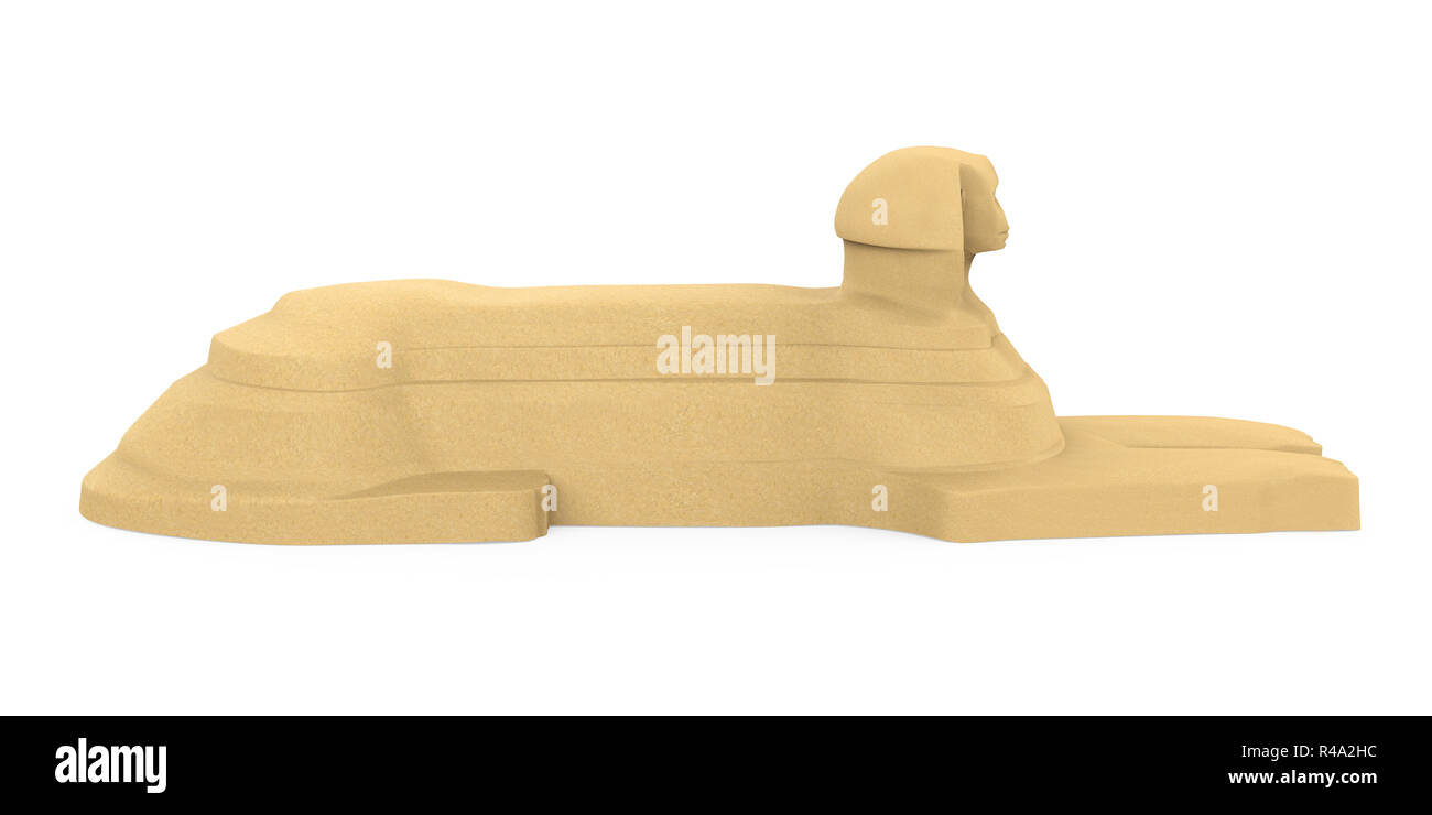 La sfinge egizia statua isolata Foto Stock