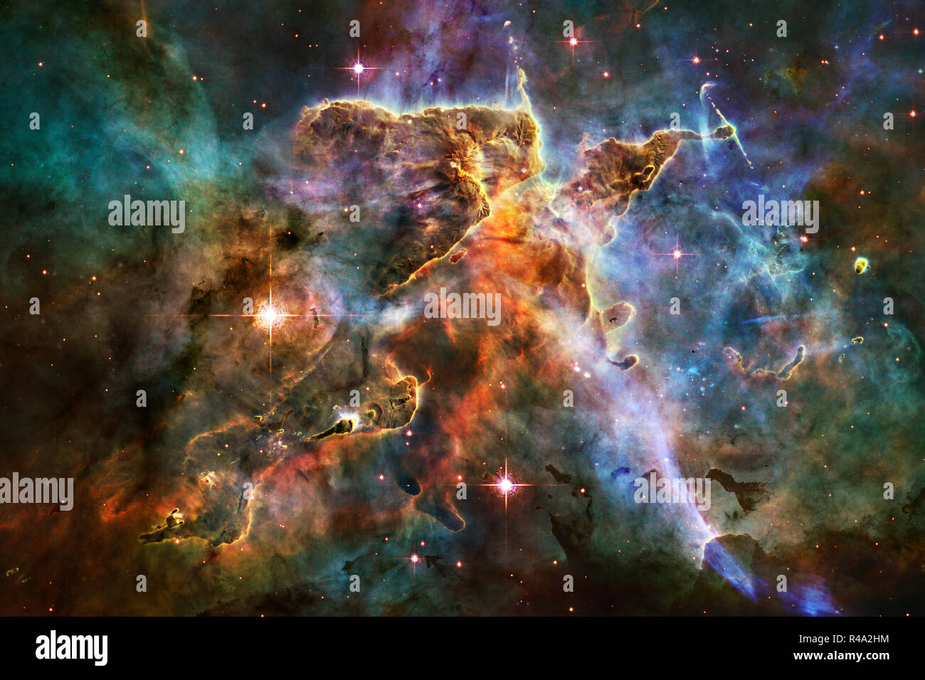 Nebulose una nube interstellare di polvere di stelle. Gli elementi di questa immagine fornita dalla NASA Foto Stock