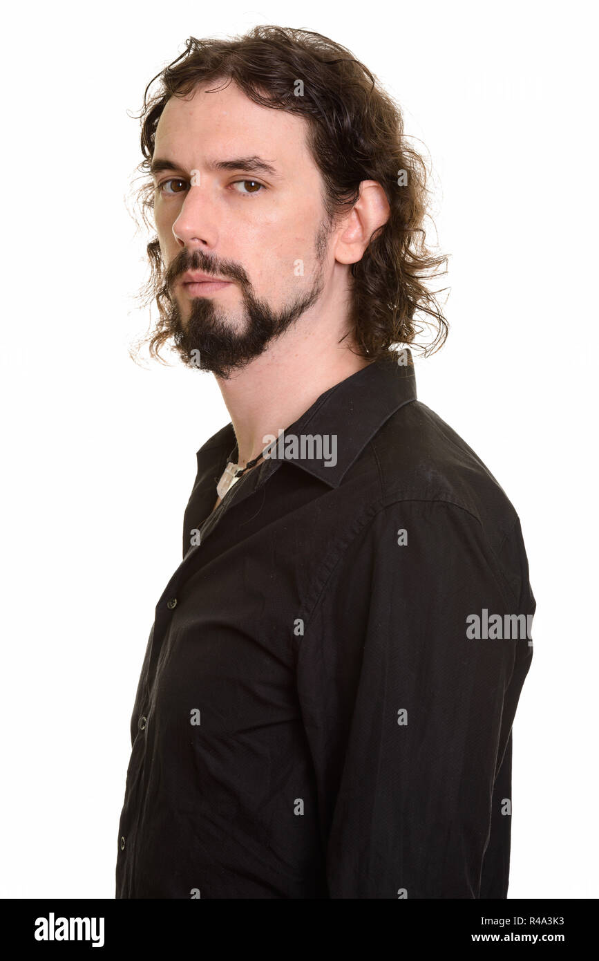 Ritratto di bello uomo caucasico vista di profilo Foto Stock